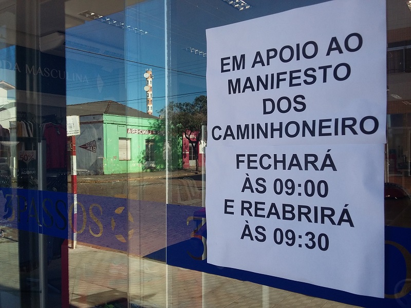 Comércio de São Sepé fecha as portas em apoio a protesto