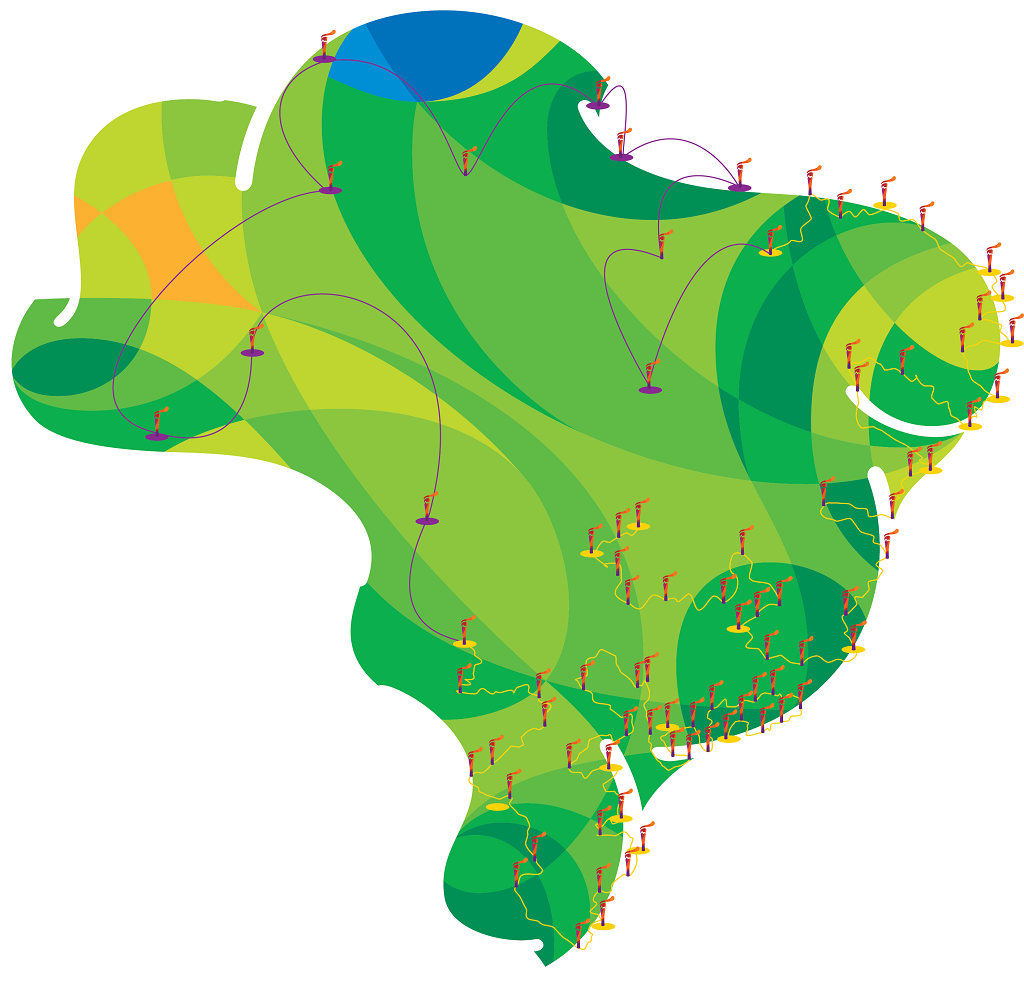 mapa tocha olimpica rio 2016