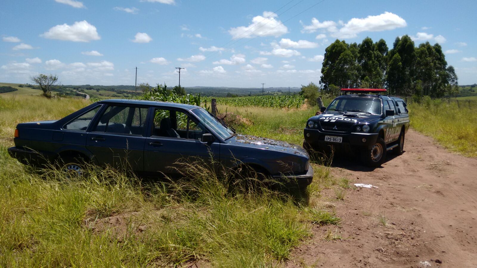 Carro furtado em Santa Maria é encontrado no interior de São Sepé