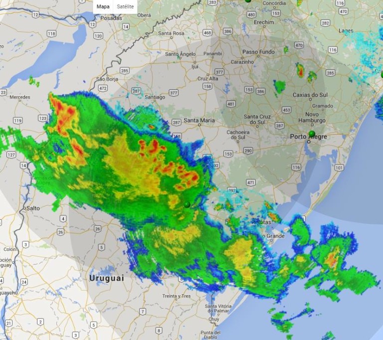 Alerta de chuva forte para Região Central