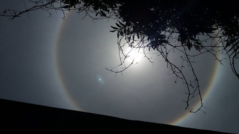 Halo Solar é registrado no céu de São Sepé