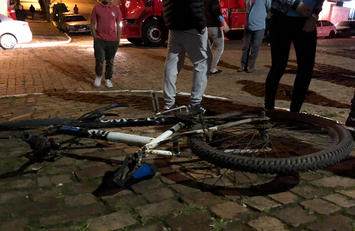 Acidente deixa ciclista ferido no Centro de São Sepé