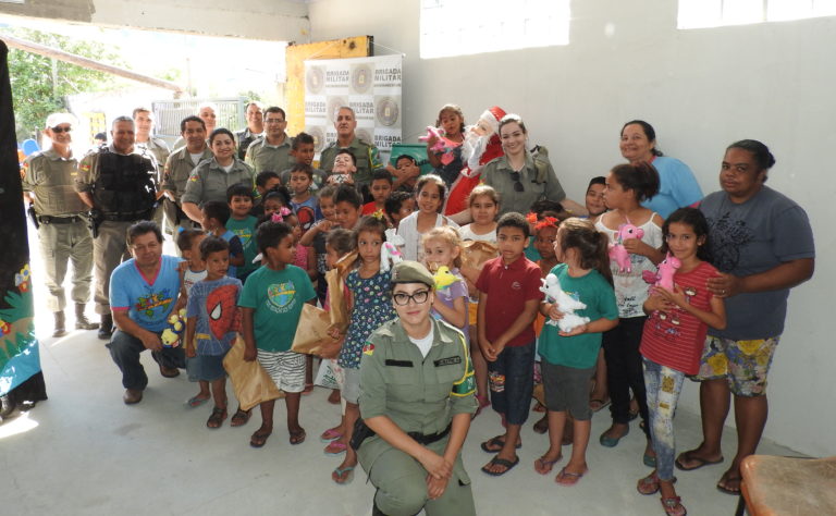 Ação do 2º Batalhão Ambiental da Brigada Militar levou presentes e conscientização para crianças