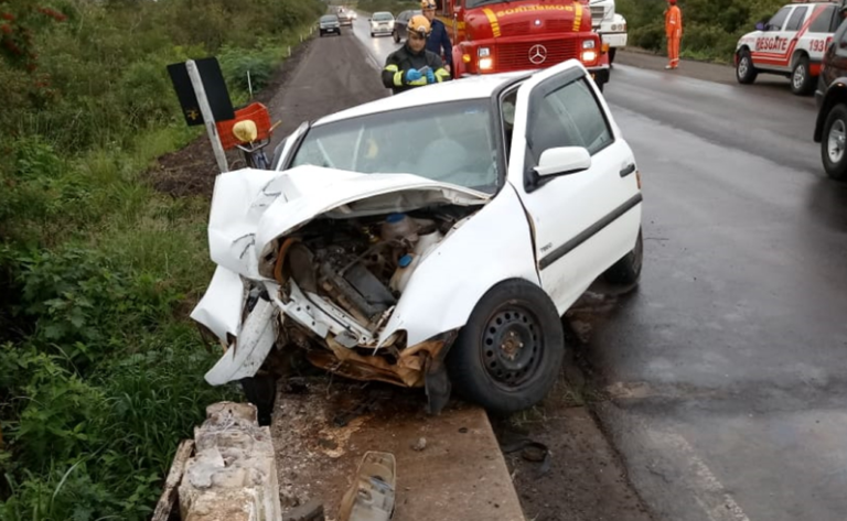 Acidente em Restinga Sêca deixa condutor gravemente ferido