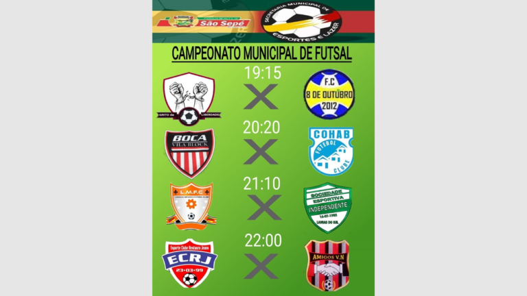 1ª Divisão do Campeonato de Futsal começa nesta quinta em São Sepé