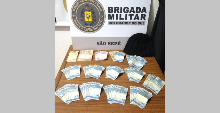 BM prende suspeito e recupera dinheiro roubado de farmácia em São Sepé