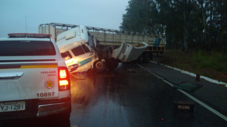Acidente envolve caminhão boiadeiro na BR-290