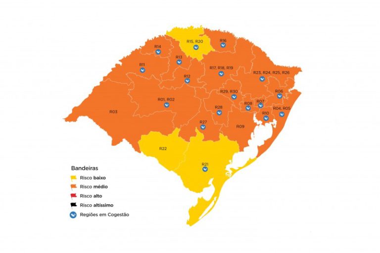 RS volta a ter bandeiras amarelas no mapa preliminar do Distanciamento Controlado