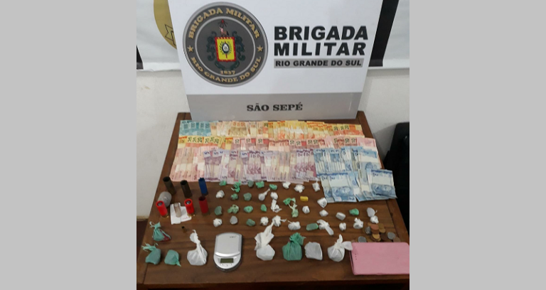 Brigada Militar prende casal por tráfico de drogas em São Sepé