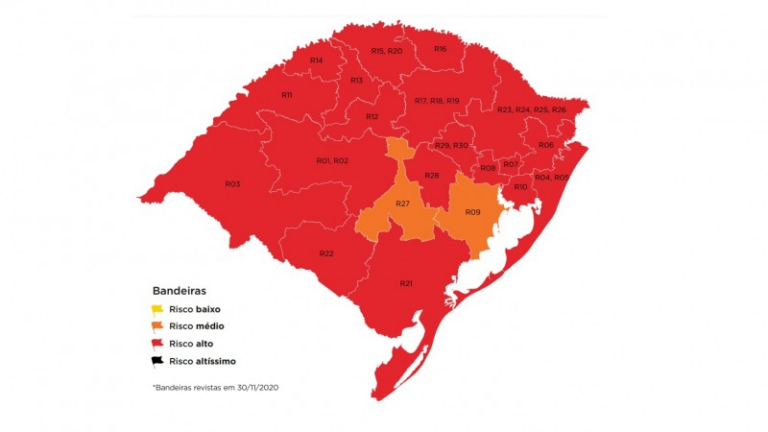 Mapa do Distanciamento Controlado deixa São Sepé em bandeira vermelha