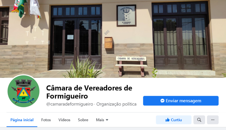 Câmara de Formigueiro agora conta com perfil no Facebook e no Instagram