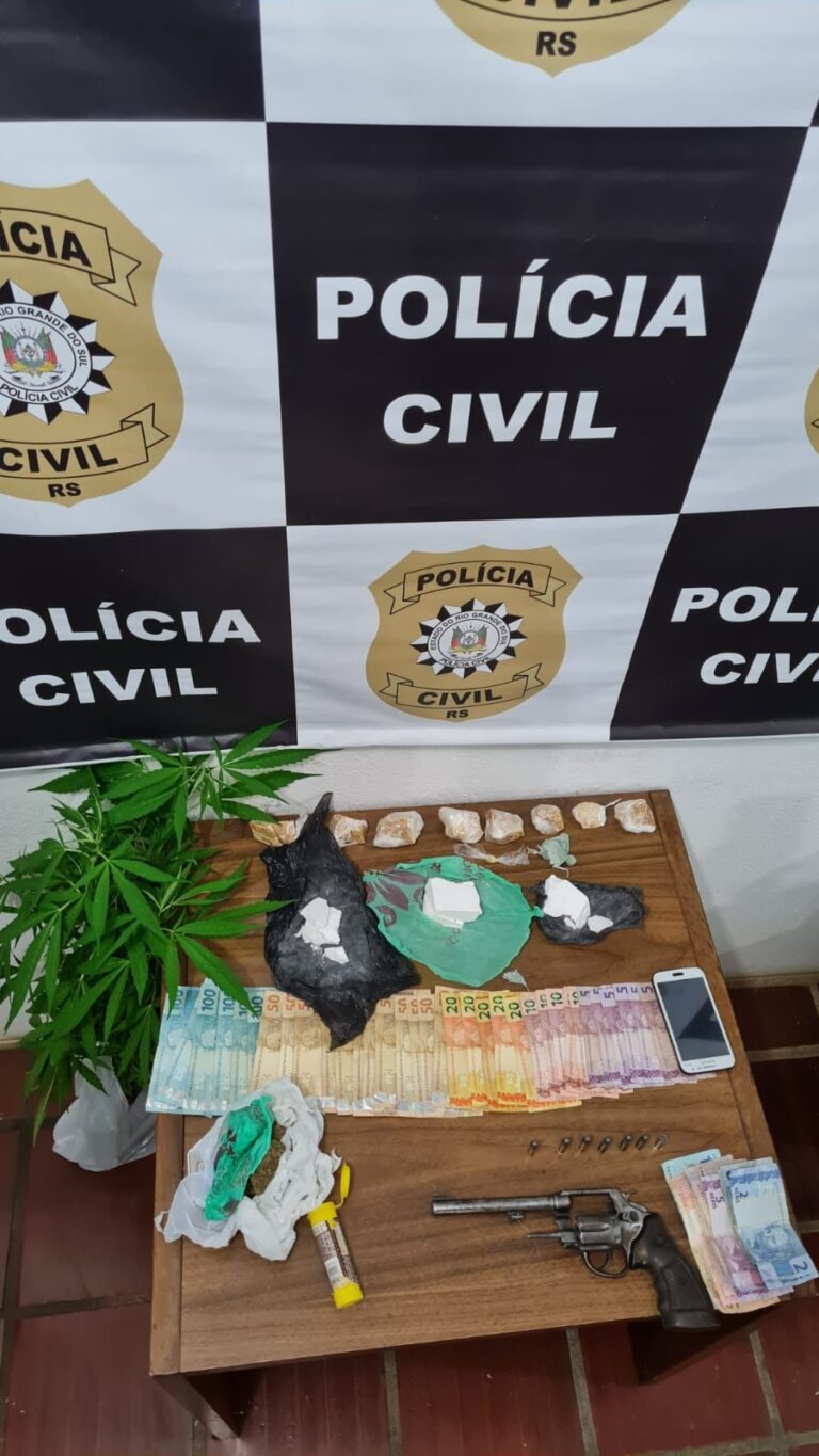 Operação policial prende cinco pessoas por tráfico e porte de armas em São Sepé