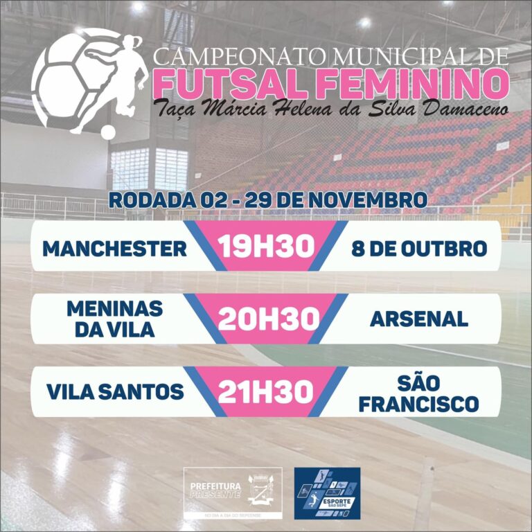 Hoje tem segunda rodada do Campeonato Municipal de Futsal Feminino em São Sepé