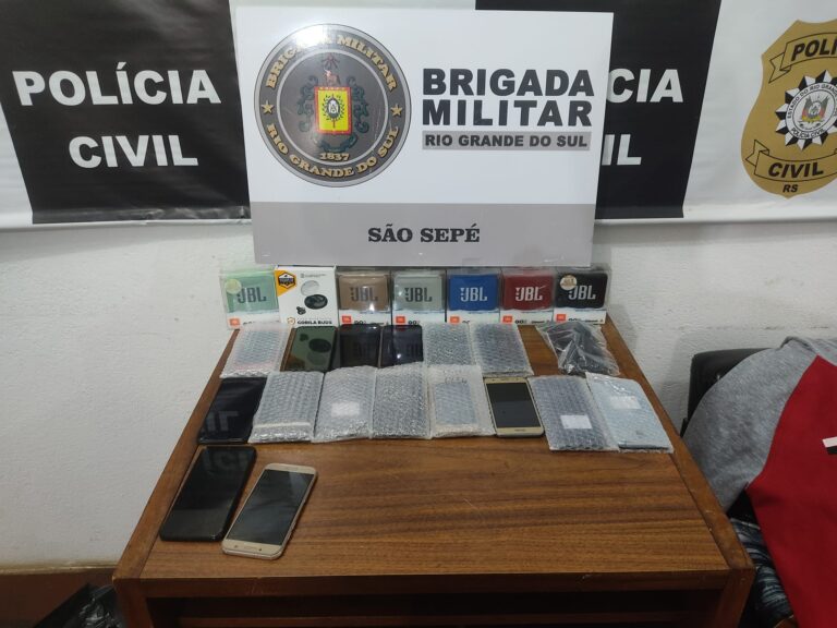 Loja de celulares é arrombada em São Sepé e dois criminosos são presos em flagrante