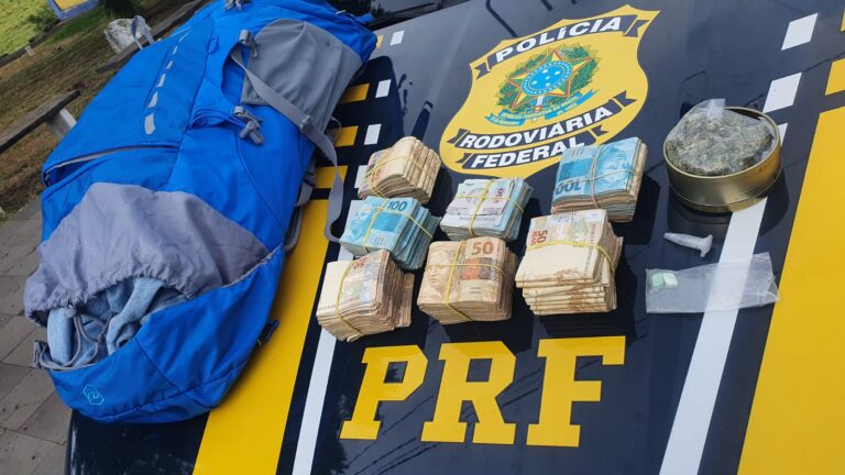 PRF prende uruguaio com grande quantidade de dinheiro e drogas em Santana do Livramento