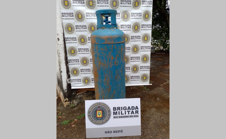 Brigada Militar recupera botijão de gás furtado de escola em São Sepé