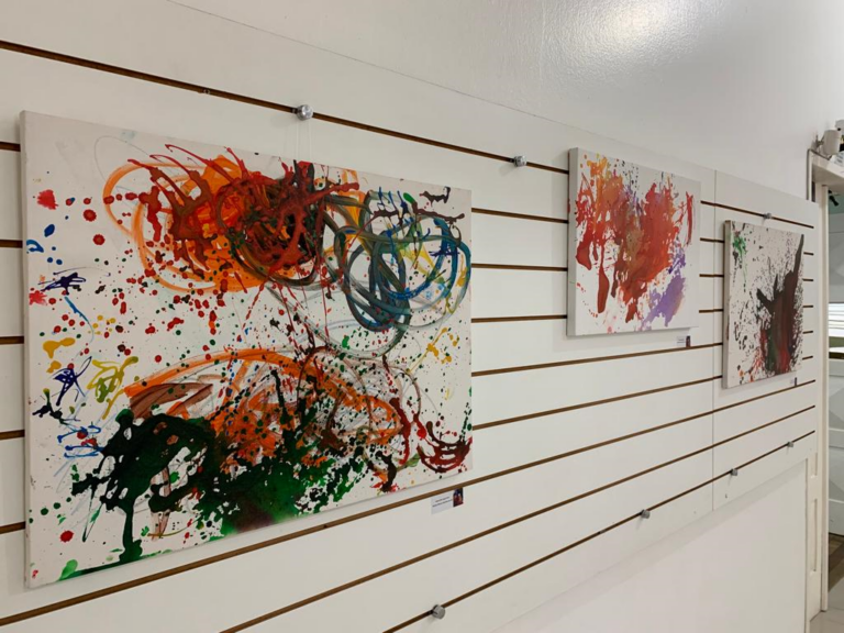 Artista de 3 anos realiza exposição em São Sepé