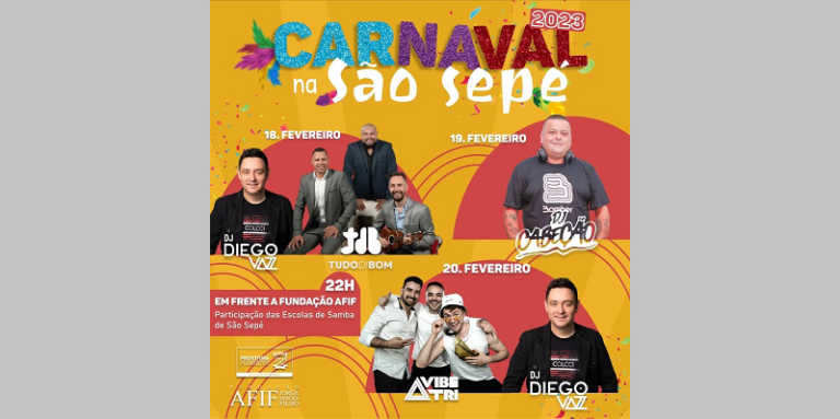 Divulgada programação do Carnaval 2023 de São Sepé