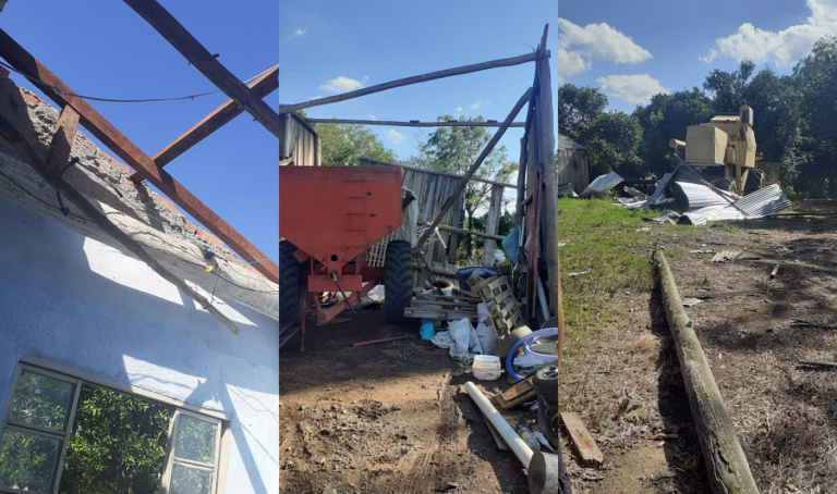 Defesa Civil de São Sepé faz levantamento de danos causados por temporal