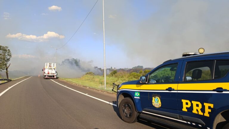 PRF orienta motoristas para que evitem causar incêndios na vegetação às margens das rodovias