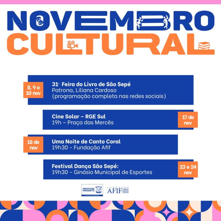 Novembro Cultural terá grandes atrações em São Sepé.