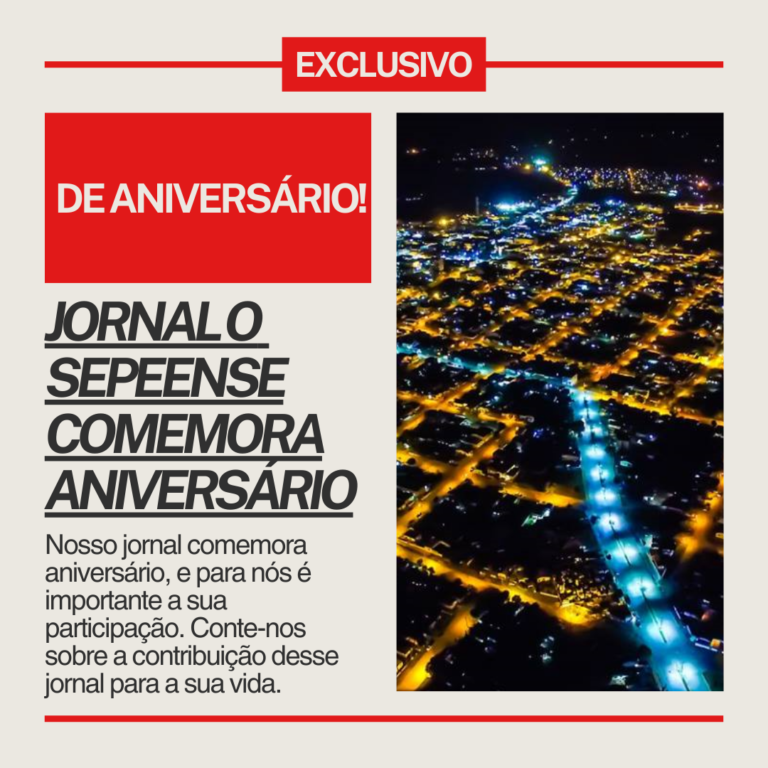Jornal O Sepeense comemora aniversário neste dia 15 de Novembro.
