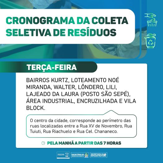 VOCÊ SABE O DIA DE COLETA SELETIVA DE RESÍDUOS DO SEU BAIRRO??