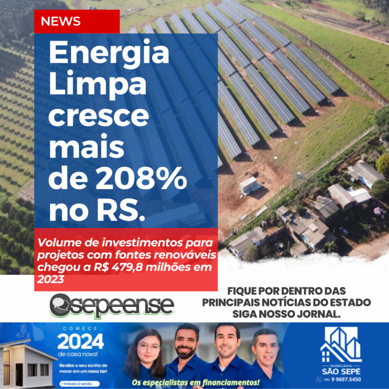 Financiamentos do BRDE para geração de energias limpas no RS crescem 208%
