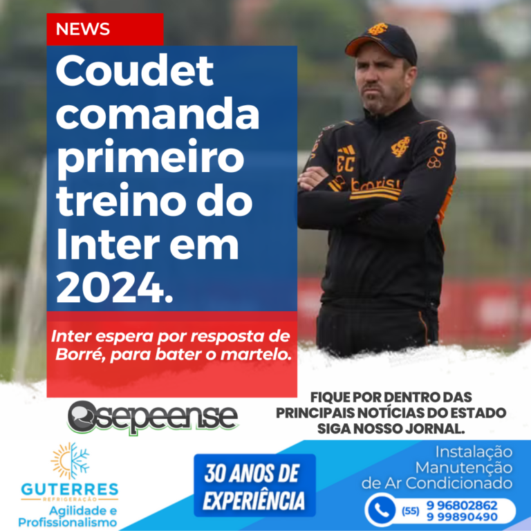 Coudet comanda primeiro treino no Inter de olho na estreia do Gauchão.