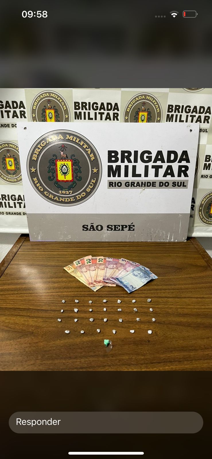 BM de São Sepé prende indivíduo por tráfico de drogas.