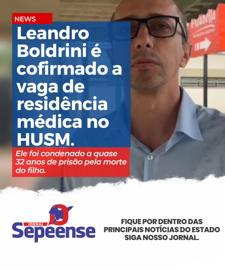 Leandro Boldrini é confirmado a vaga de residência médica no HUSM.