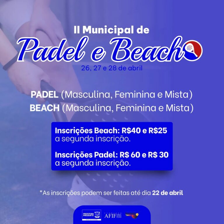 Em abril terá disputa do II Municipal de Padel e Bech de São Sepé.