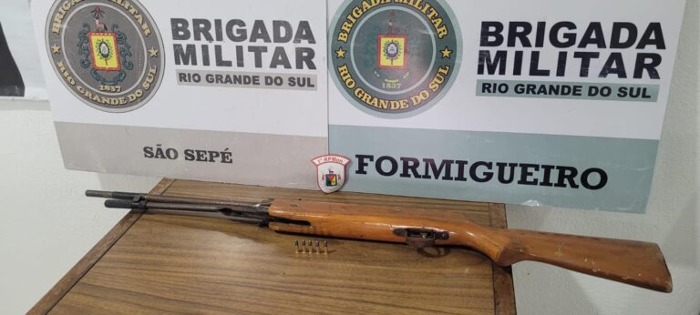 Brigada Militar prende indivíduo por posse ilegal de arma e munição.