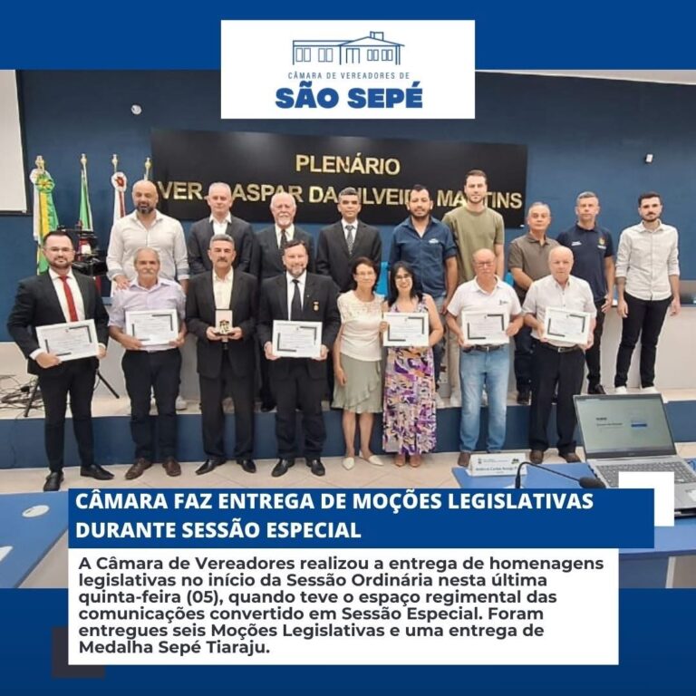 Câmara de Vereadores fez entrega de moções.