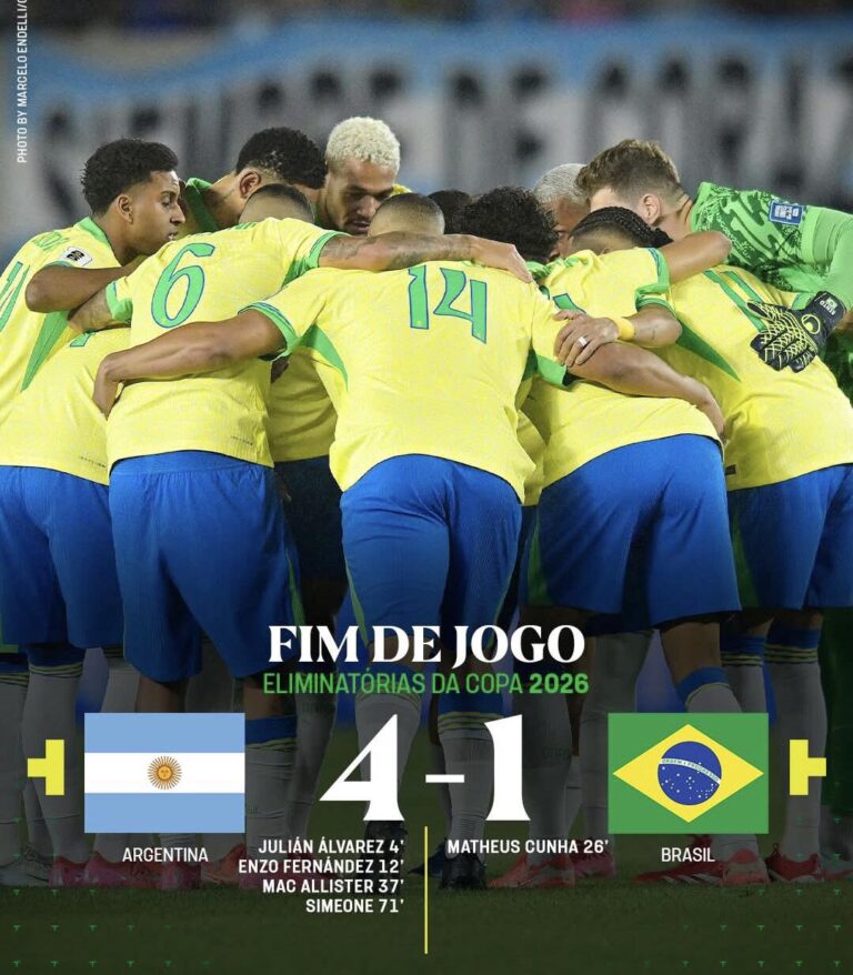 Fiasco da Seleção Brasileira diante da Argentina