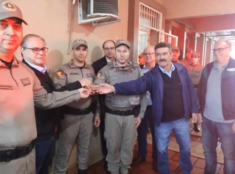 Nova viatura para Brigada Militar de São Sepé foi recebida em solenidade.