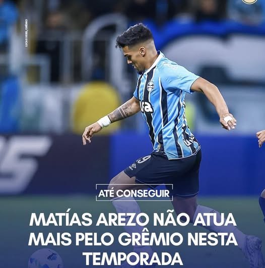 O Grêmio oficializou nesta segunda-feira (14) o empréstimo do atacante Matías Arezo ao Peñarol, do Uruguai.