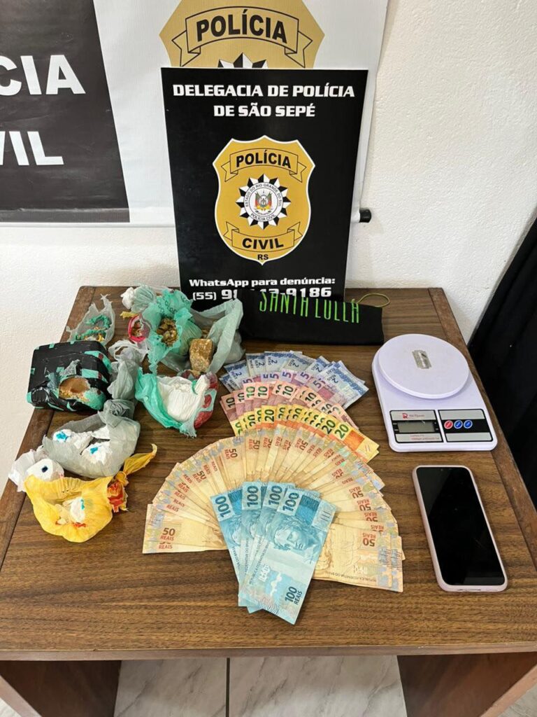 Polícia Civil prende mulher em flagrante por tráfico de drogas em São Sepé.